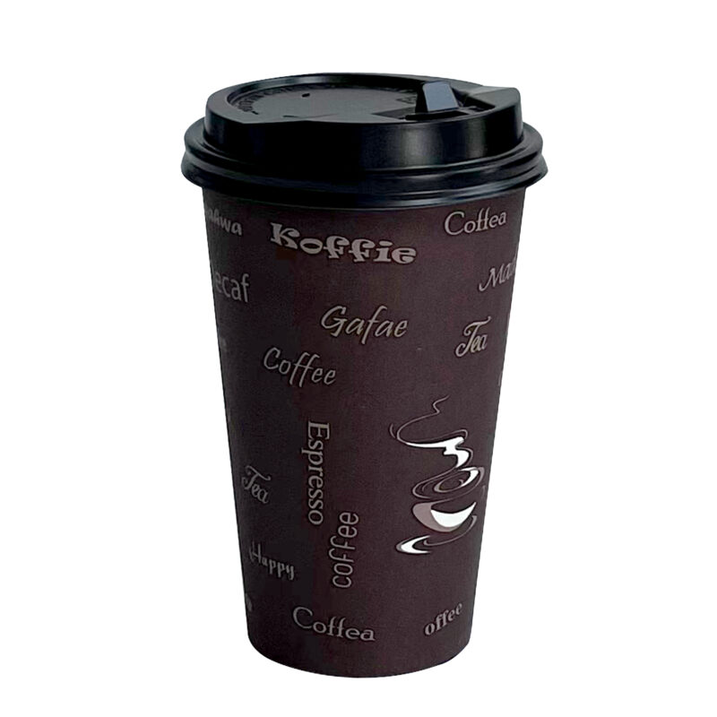 PP Lid 90 mm Dome Black for  10 oz to 20 oz Paper Cup | 1000/case - Image 2