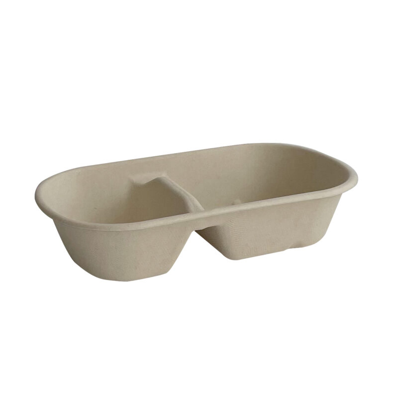28oz Bagasse Container (2-Comp) / 150 /case