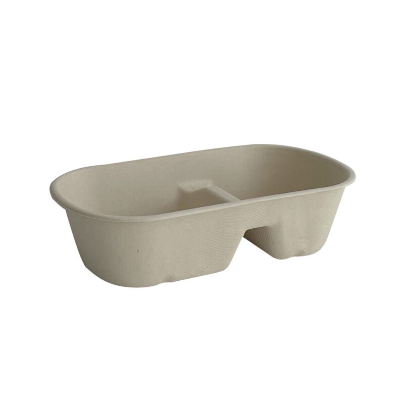 32oz Bagasse Container (2-Comp) / 150 /case