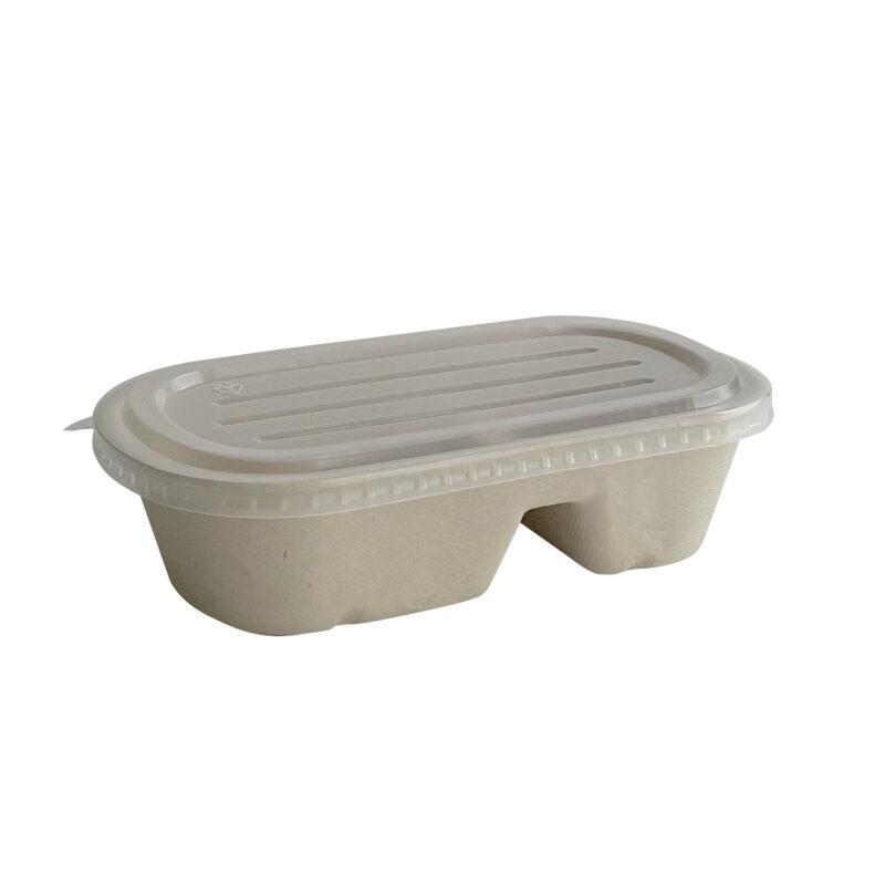 32oz Bagasse Container (2-Comp) / 150 /case - Image 2