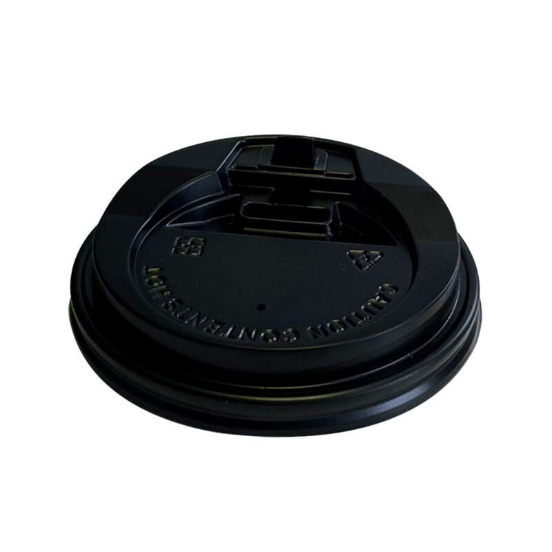 PP Lid 80 mm Dome Black for  8 oz Paper Cup | 1000/case