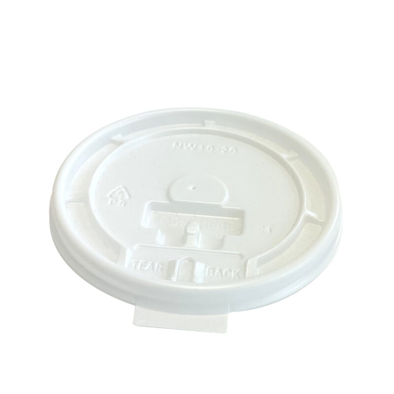 PP Lid 90 mm Flat Tear White for  10 oz to 20 oz Paper Cup | 1000/case